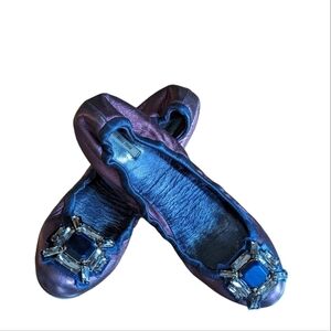 Miu Miu purple embellished jewel ballet flats sz EU 39.5